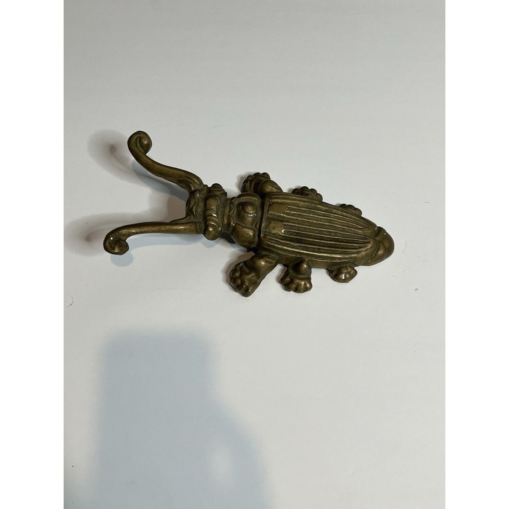 Vintage Heavy Brass Beetle Scarab Shoe Remover Doorstop